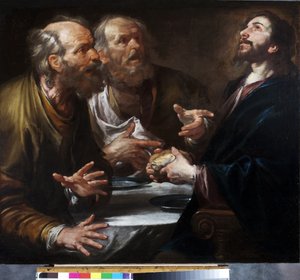Souper à Emmaüs, c.1645-50 - Giovacchino Assereto