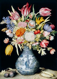 Vase en porcelaine chinoise avec des fleurs (aquarelle) - Giovanna Garzoni