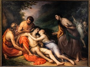 Aminta se réveille dans les bras de Silvia, vers 1832-33 - Giovanni Carnovali
