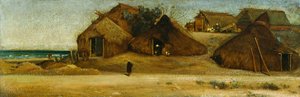 Cabanes de pêcheurs sur la plage - Giovanni Costa