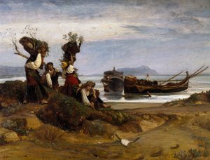 Femmes chargeant du bois dans le port d