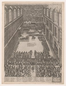 Speculum Romanae Magnificentiae : Une réunion papale dans la chapelle Sixtine, Michel-Ange - Giovanni Ambrogio Brambilla