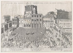 Speculum Romanae Magnificentiae: Bénédiction Papale, fin du 16ème siècle - Giovanni Ambrogio Brambilla