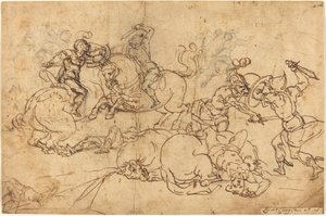 Soldats combattant - Giovanni Andrea Ansaldo