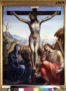 La crucifixion avec la Vierge et Jean Baptiste - Giovanni Antonio Bazzi Sodoma