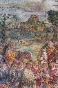 Saint Antoine face au tyran Ezzelino à Vérone (détail) - Giovanni Antonio Corona