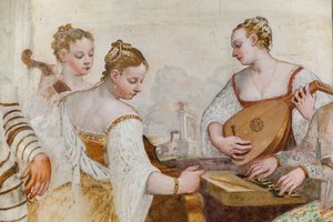 Dames de cour, détail du Concert, Salle principale, c.1570