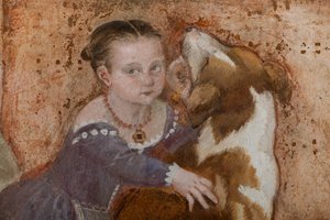 Petite fille et chien (détail) - Giovanni Antonio Fasolo