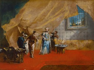 Une sultane prenant le café dans le harem - Giovanni Antonio Guardi