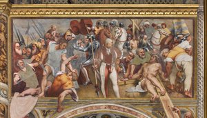 Nef centrale, Première travée sud, Christ cloué sur la croix, Il Pordenone - Giovanni Antonio Pordenone