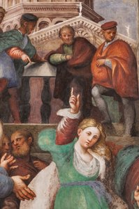 La dispute de Sainte Catherine avec les philosophes, 1530-32 (fresque) (détail) - Giovanni Antonio Pordenone