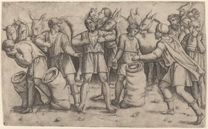 Découverte de la coupe de Joseph - Giovanni Antonio da Brescia after Baldassare Peruzzi
