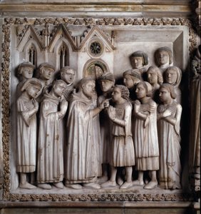 Le miracle du muet (Vie de Saint Pierre de Vérone). détail d