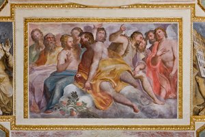 Gênes, Duomo (Cathédrale Saint-Laurent), intérieur, Chapelle Lercari ou Chapelle du Saint-Sacrement (abside nord), voûte : "Les Justes de l