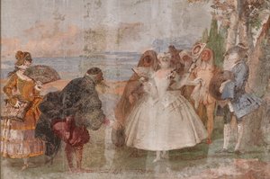 Chambre des Scènes de Carnaval : "Pantalone et Columbina", une scène avec des masques