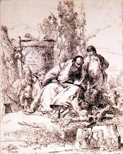 Sorcier examinant des crânes