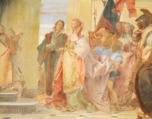 La Magnanimité de Scipion, par Giambattista Tiepolo (1696-1770), détail, Villa Lombardi Cordellina, Montecchio Maggiore, Vicence, Italie