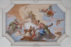 Triomphe de la Gloire annoncé par la Renommée parmi les Vertus cardinales - Giovanni Battista Tiepolo
