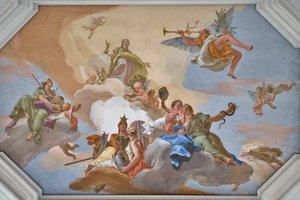 Triomphe de la Gloire annoncé par la Renommée parmi les Vertus Cardinales - Giovanni Battista Tiepolo