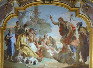 Italie, Bergame, Chapelle Colleoni, Saint Jean-Baptiste prêchant à la foule - Giovanni Battista Tiepolo