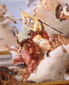 Allégorie nuptiale, par Giambattista Tiepolo (1696-1770), fresque, détail, plafond de la Salle de l