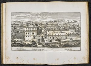 Prospettiva del Giardino dell eccellentis Signor Duca Mattei alla Navicella sul Monte Celio, Roma - Giovanni Battista (after) Falda
