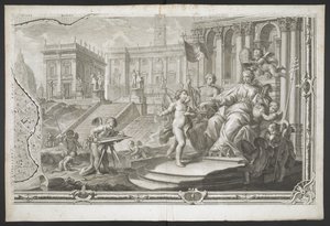 Une figure féminine couronnée, de Nuova Pianta di Roma, data in luce de G. Nolli - Giovanni Battista (after) Nolli