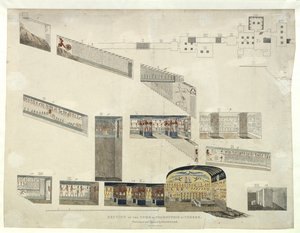 Section de la tombe de Psammuthis à Thèbes, découverte et ouverte par Belzoni en 1818 - Giovanni Battista Belzoni