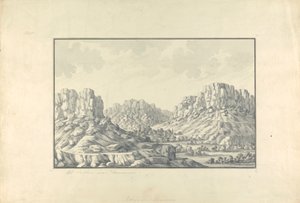 Vue des villes ou ruines sur colline près de Damas