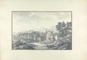 Vue des bains en ruine à la villa d