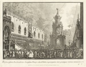 Le Doge assiste au festival de Giovedi Grasso à la Piazzetta, 1763-1766 - Giovanni Battista Brostoloni