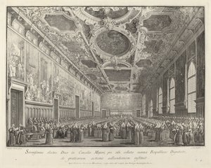 Le Doge remercie dans la Sala del Consiglio Maggior - Giovanni Battista Brostoloni
