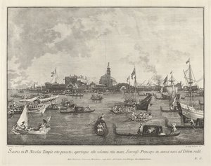 Le Doge dans le Bucintoro quittant San Nicolò di Lido - Giovanni Battista Brustolon after Canaletto