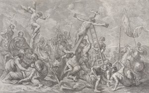 La Crucifixion, avec la descente de la croix au centre, des soldats partout, et un voleur, 1762 - Giovanni Battista Cipriani