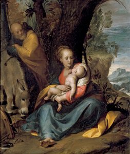 Le repos pendant la fuite en Égypte - Giovanni Battista Crespi