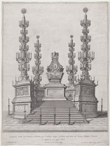 Catafalque pour le pape Clément X, structure centrale au sommet d