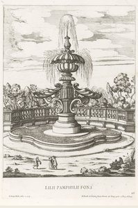 Fontaine dans les jardins de la Villa Doria Pamphilj à Rome - Giovanni Battista Falda