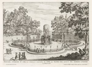 Fontaine dans les jardins de la Villa Torlonia à Frascati - Giovanni Battista Falda