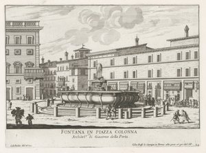 Fontaine sur la Piazza Colonna à Rome