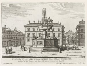 Fontaine sur la Piazza Santa Maria in Trastevere