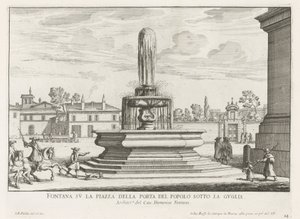 Fontaine sur la Piazza del Popolo à Rome