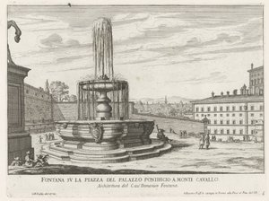 Fontaine sur la Piazza del Quirinale à Rome - Giovanni Battista Falda