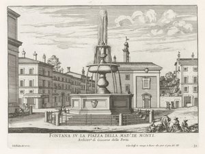 Fontaine sur la Piazza della Madonna dei Monti à Rome - Giovanni Battista Falda