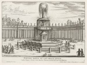 Fontaine sur la place Saint-Pierre au Vatican - Giovanni Battista Falda