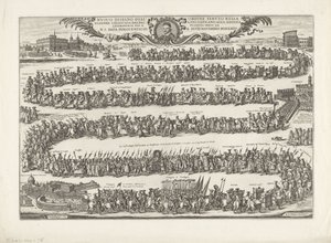 Procession du pape Innocent XI vers Saint-Jean de Latran - Giovanni Battista Falda