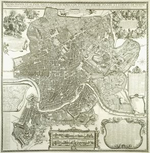 Plan de la ville de Rome, 1730 - Giovanni Battista Falda