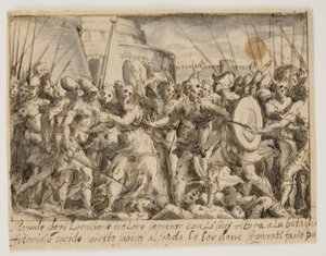 Les Sabines négociant la paix entre les Romains et les Sabins - Giovanni Battista Fontana
