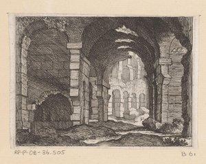Ruines du Colisée à Rome (série Gezichten op Rome, Alcune vedute et prospettive di luoghi dishabitati di Roma) - Giovanni Battista Mercati