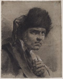 Homme avec un bonnet de fourrure, vers 1730-40