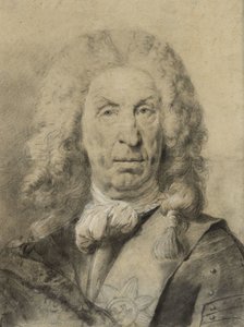 Portrait du maréchal von der Schulenburg, vers 1735 (craie noire et blanche avec fusain sur papier)